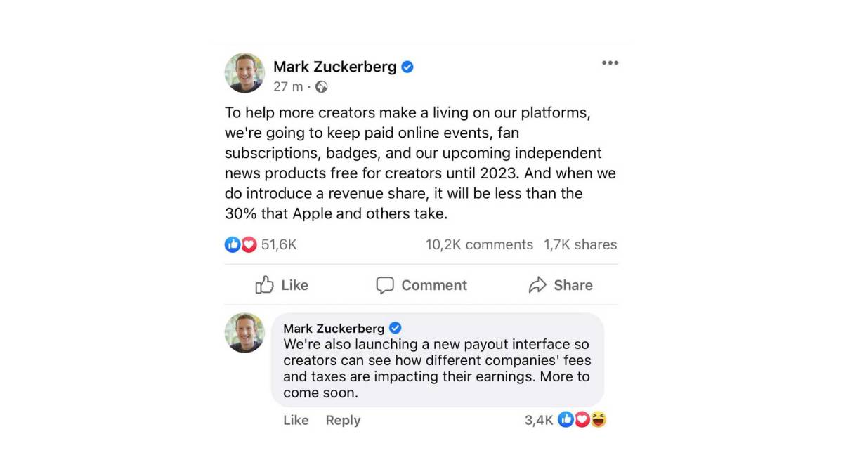 Mark Zuckerberg, despre revenue share pe&nbsp;Facebook