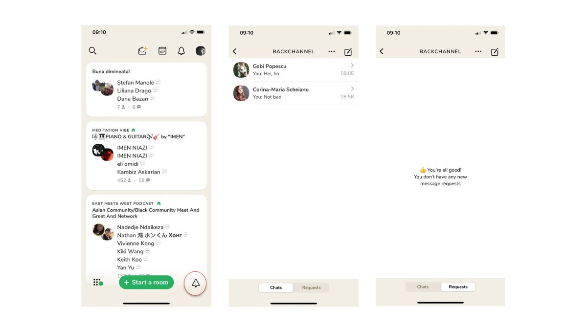 Backchannel, direct message pentru&nbsp;Clubhouse